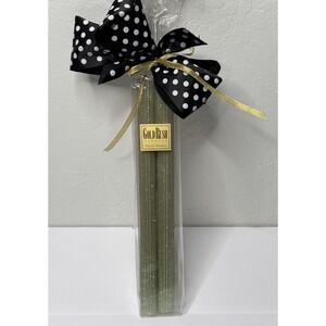 Gold Rush Natural Beeswax Glitter (2) Candles Color Grass Size 12.5H Festive New